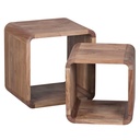 Set de 2 tables gigognes BOHA table basse design en bois massif acacia 2 tables