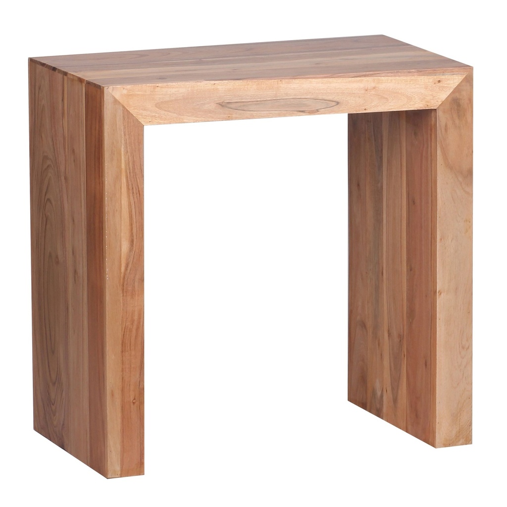 Table d'appoint MUMBAI en bois d'acacia massif 60 x 35 cm, design marron foncé, style maison de campagne