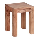 Table d'appoint MUMBAI en bois d'acacia massif 35 x 35 cm, design style maison de campagne marron foncé