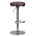 Tabouret de bar marron en acier inoxydable réglable en hauteur hauteur d'assise 57 - 82 cm