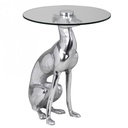 Design table d'appoint décorative figure CHIEN en aluminium en argent