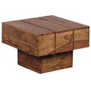 Table d'appoint SIRA en bois de Sheesham massif 44 x 44 x 30 cm, cube de maison de campagne massif