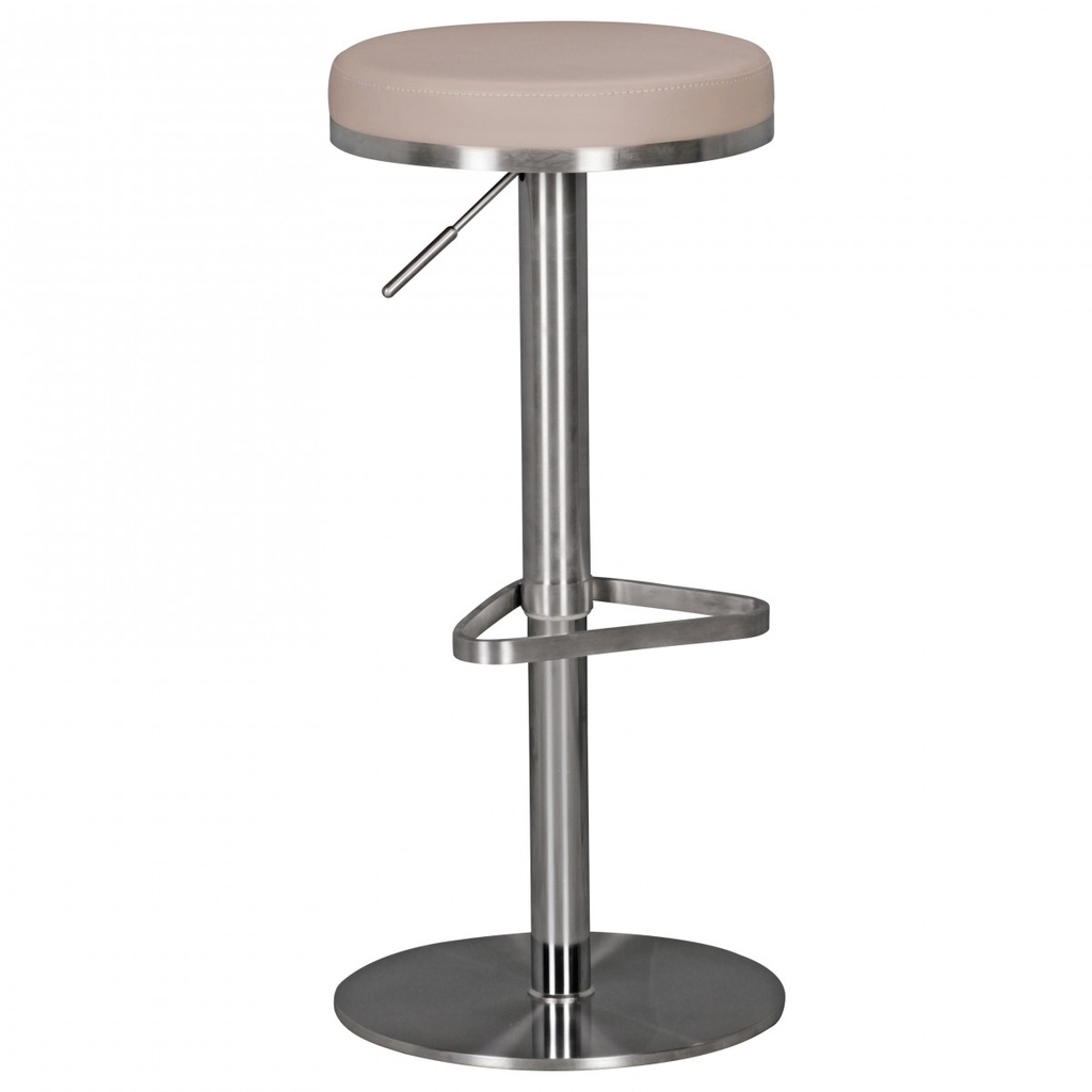 Tabouret de bar Taube en acier inoxydable, hauteur d'assise réglable 57 - 82 cm