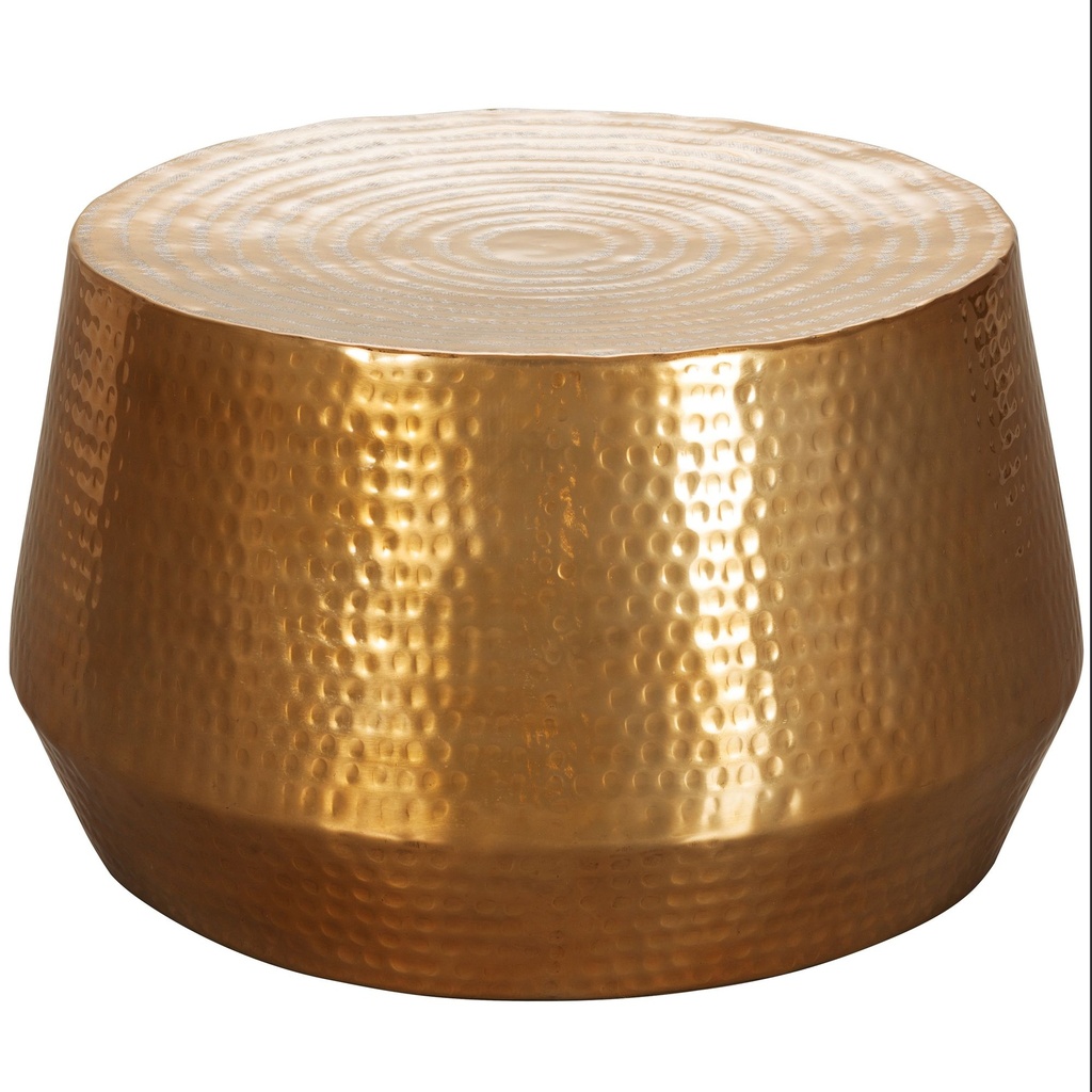 Table basse MAHESH 60x36x60 cm aluminium or oriental rond