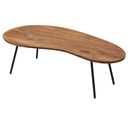 Design table basse 122 x 36 x 63 cm Sheesham avec pieds en métal noir