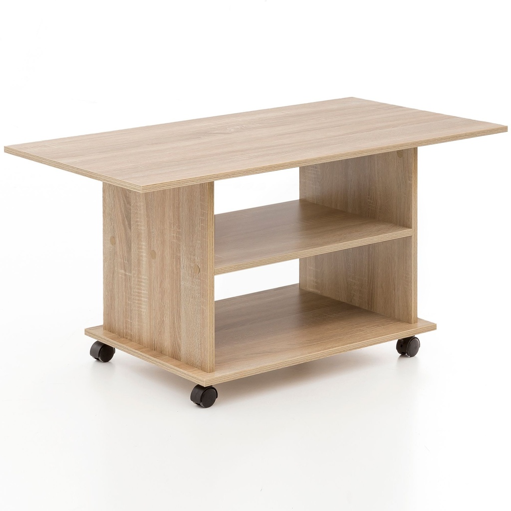 Table basse Design 95 x 51 x 54,5 cm Sonoma rotative avec roulettes