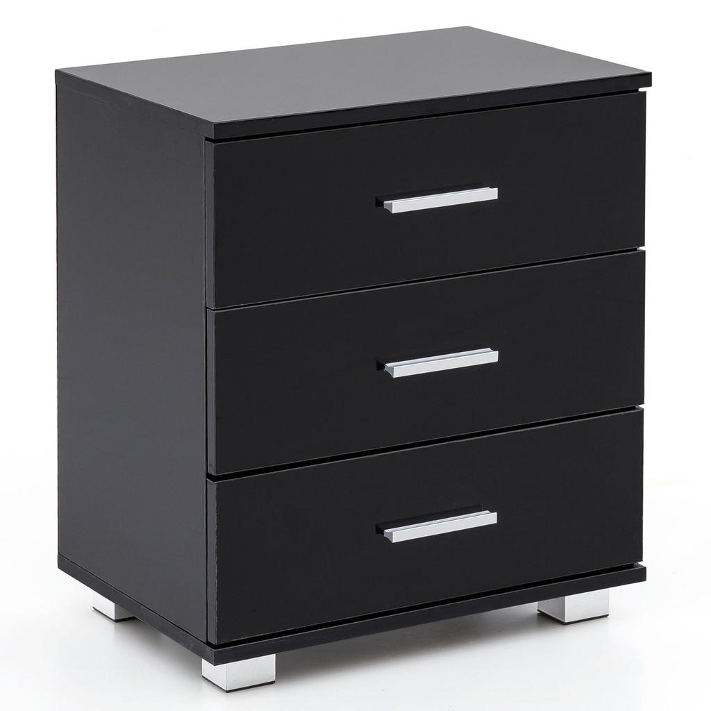 Design console de nuit noir 45x54x34cm bois