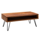 Table basse 100 x 40 x 50 cm bois massif Sheesham / métal