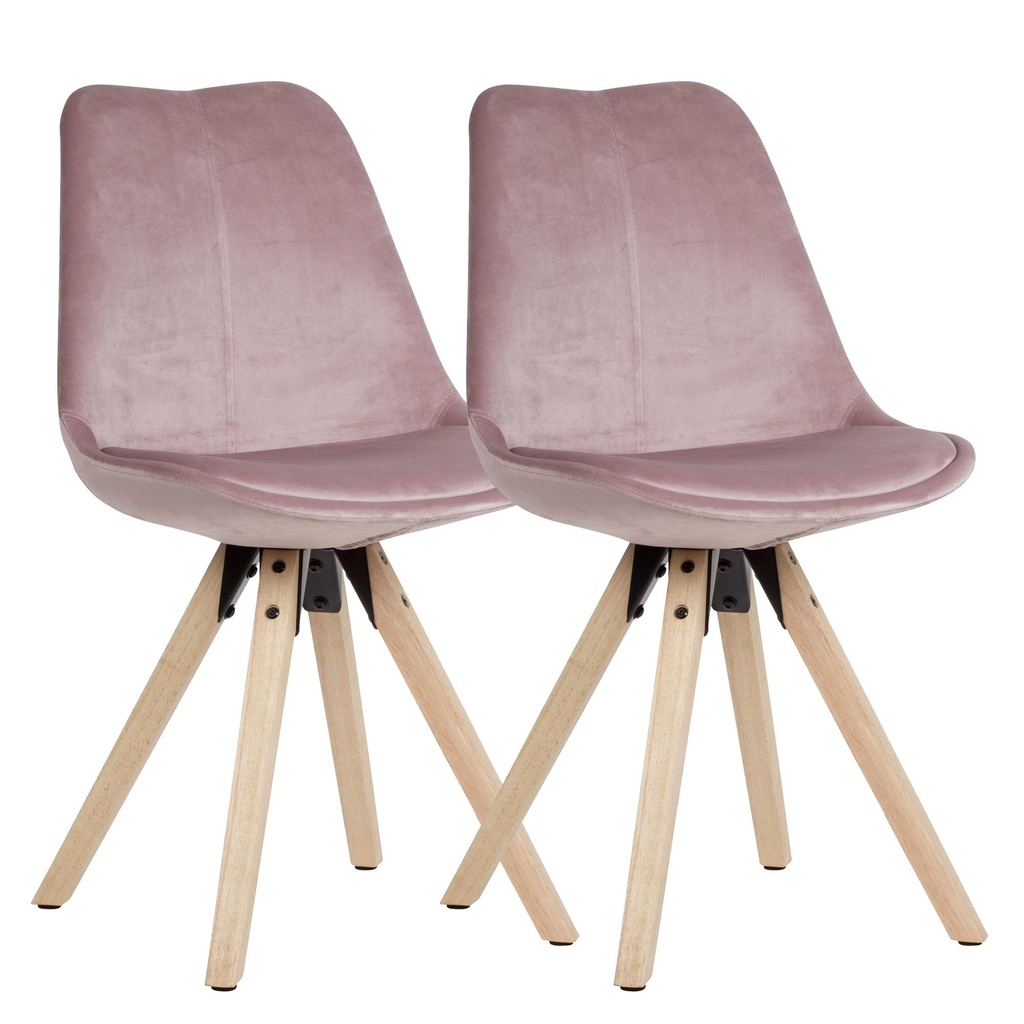 Soft dining chair set de 2 sans accoudoirs en rose