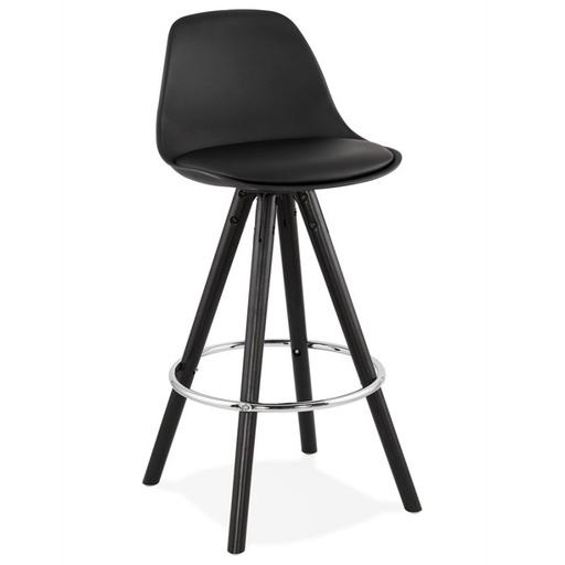 [A00139] Tabouret de bar mi-hauteur repose-pied chromé Davian