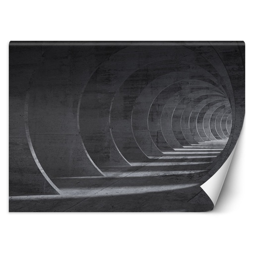 Papier peint rectangulaire résistant à l'eau imprimé sur toile tunel gris 3d