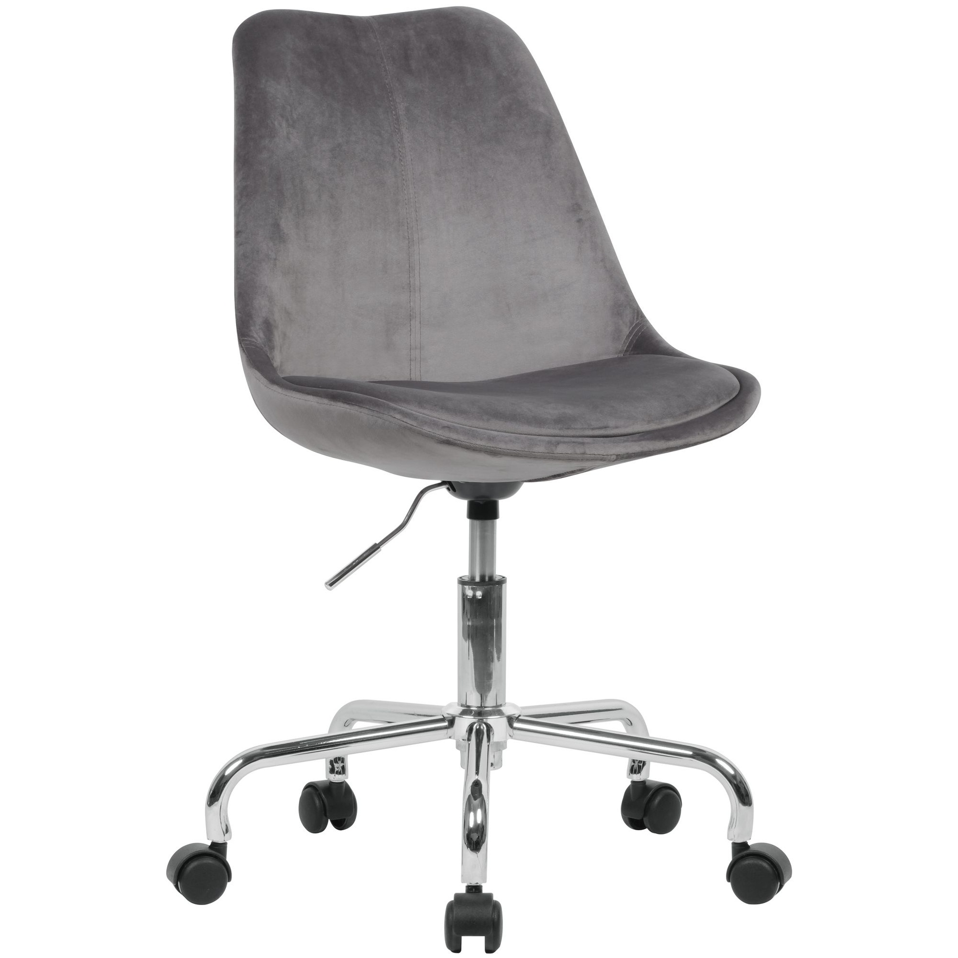 [A09494] Chaise de bureau velours gris foncé