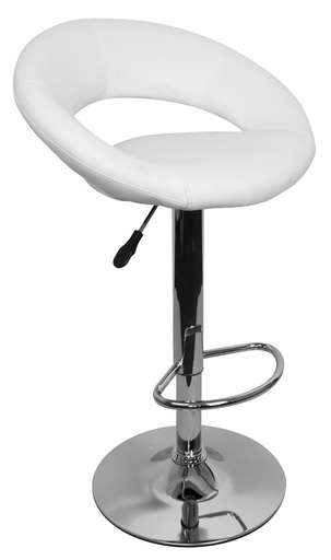 [A09530] Tabouret de bar Crete revêtement simili cuir blanc