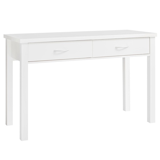 [A09540] Bureau SAM blanc avec 2 tiroirs 120 x 77 x 50 cm moderne