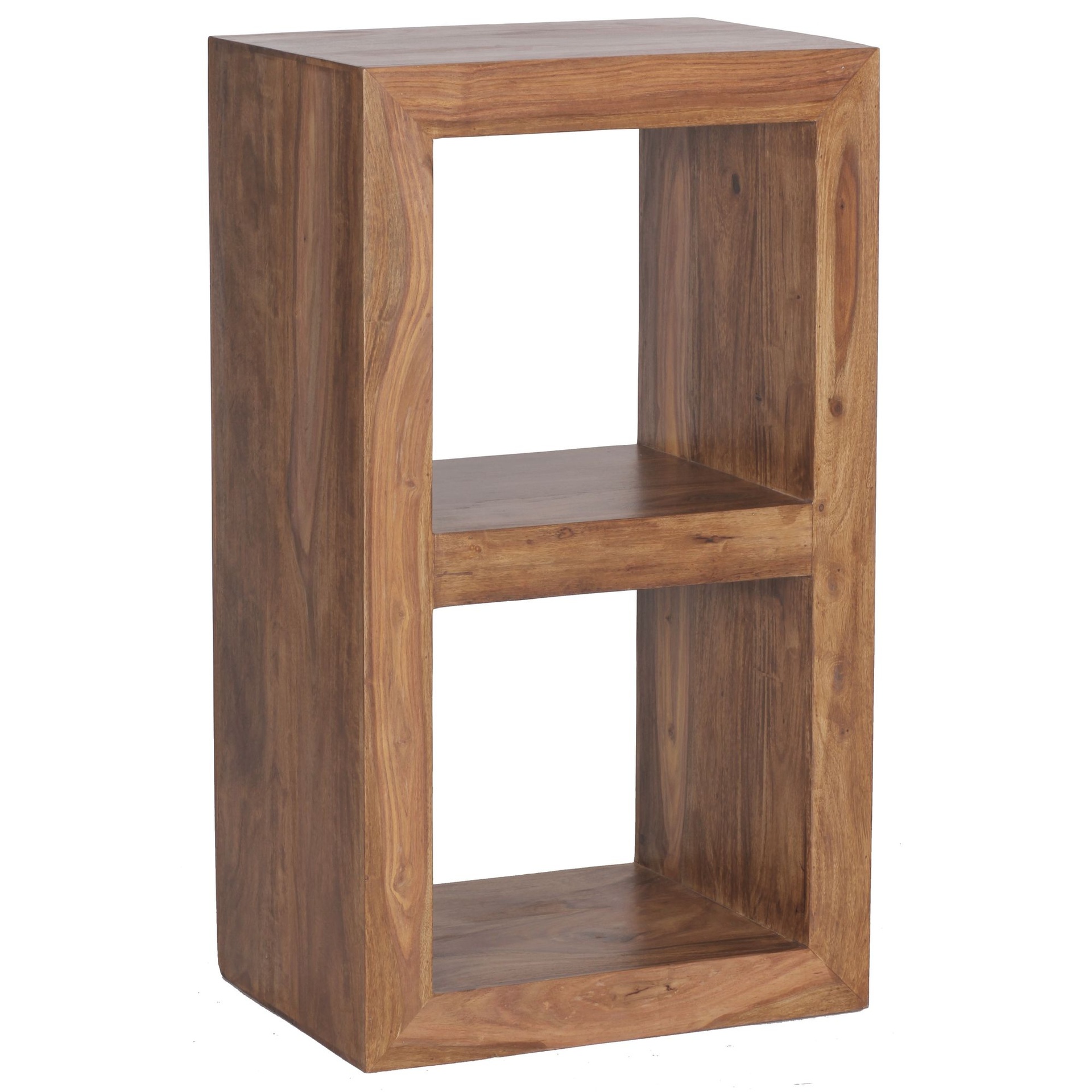 [A09546] Étagère sur pied MUMBAI bois de Sesham massif 88 cm de haut 2 étagères design étagère en bois produit naturel