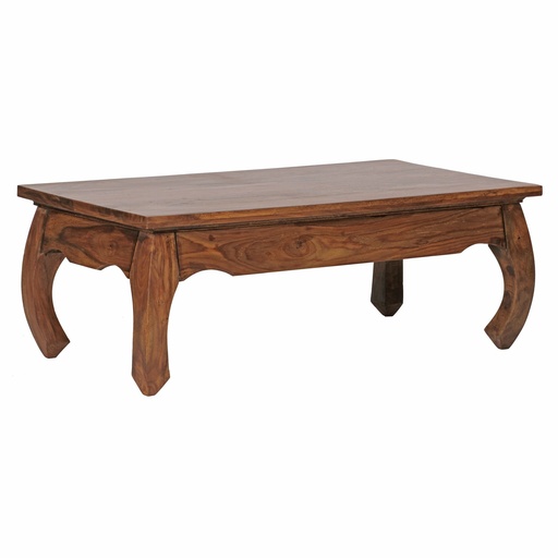 [A09555] Table basse OPIUM en bois de Sesham massif 110 cm de large design marron foncé style maison de campagne