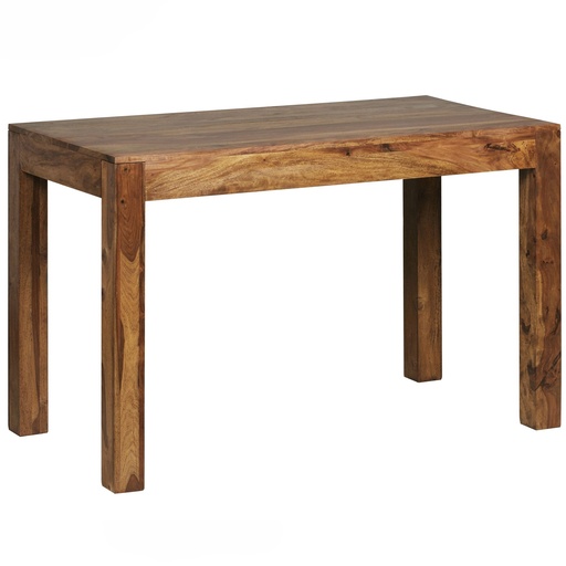 [A09581] Table à manger MUMBAI bois massif Sheesham 120 cm table en bois design style maison de campagne marron foncé