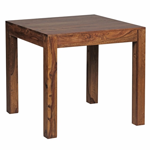 [A09582] Table à manger MUMBAI bois de Sesham massif 80 cm design style maison de campagne marron foncé