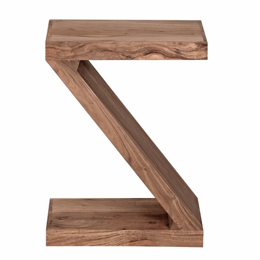 [A09624] Table d'appoint MUMBAI bois massif d'acacia Z Cube 60cm de haut design marron style maison de campagne