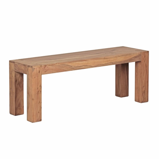 [A09627] Banc de salle à manger MUMBAI en bois d'acacia massif 140 x 45 x 35 cm, produit naturel de style maison de campagne