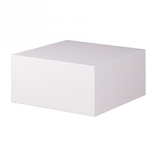 [A09716] Table basse MONOBLOC 60 x 60 x 30 cm MDF laqué blanc brillant