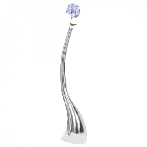 [A09717] Vase décoratif grand XL moderne en aluminium avec 1 ouverture en argent, vase à fleurs haut en aluminium fait main, grand vase décoratif pour fleurs