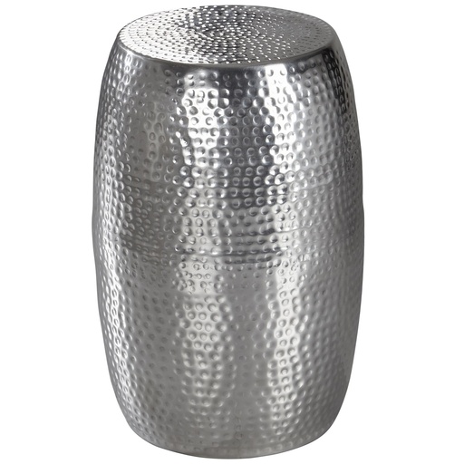 [A09832] Table d'appoint PEDRO 30 x 49,5 x 30 cm aluminium argent rond oriental