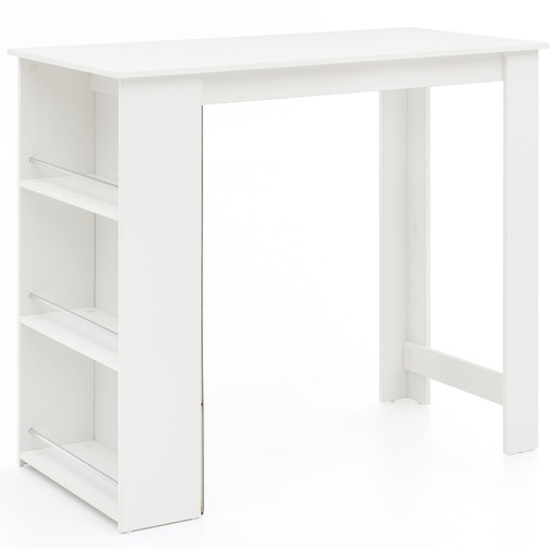 [A09904] Table de bar blanc 120 x 107,5 x 60 cm bois