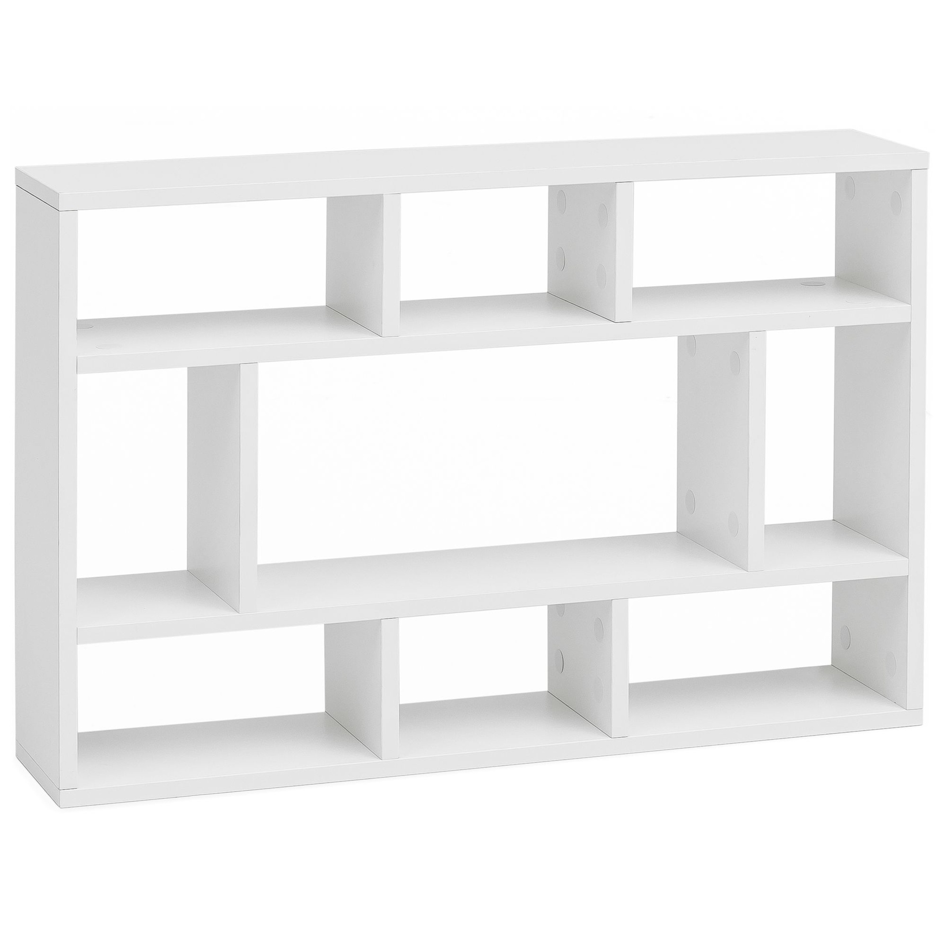 [A09932] Étagère murale blanc 75x51x16 cm bois, moderne