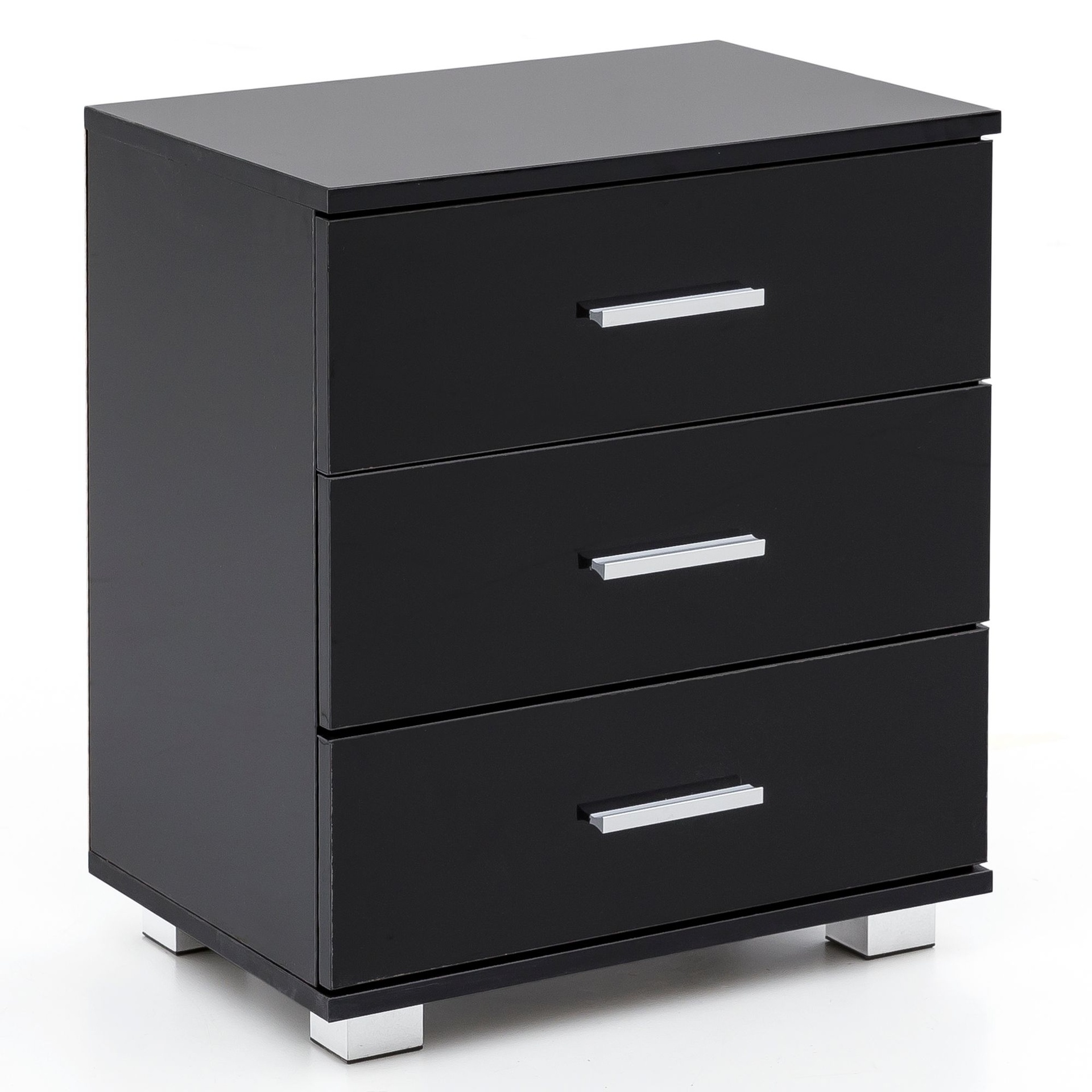 [A09943] Design console de nuit noir 45x54x34cm bois