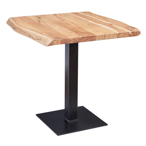 [A09968] Table à manger bord d'arbre 80 x 75 x 75 cm bois d'acacia massif, carré