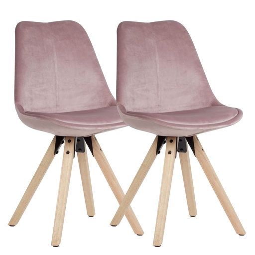[A09994] Soft dining chair set de 2 sans accoudoirs en rose