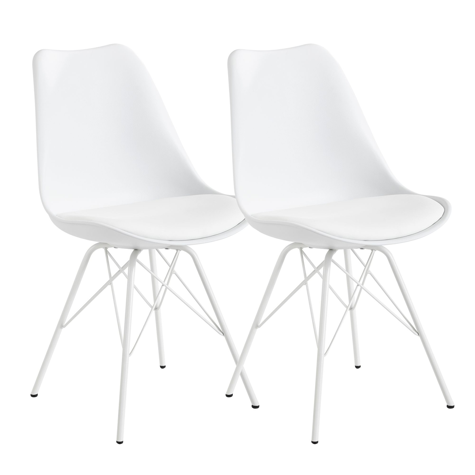 [A10042] Chaise de salle à manger lot de 2 en plastique blanc design scandinave