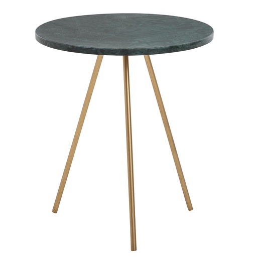 [A10157] Table d'appoint en marbre véritable vert 38 x 38 x 44 cm table d'appoint en métal doré, petite table de canapé trépied ronde, table de salon canapé moderne