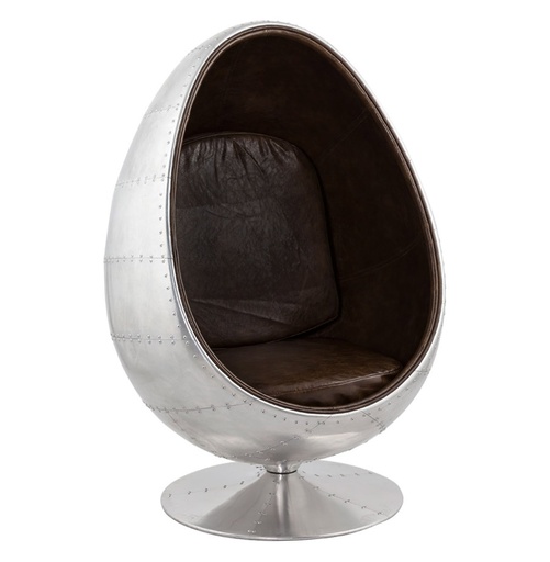 [A00546] Fauteuil design Uovo alu