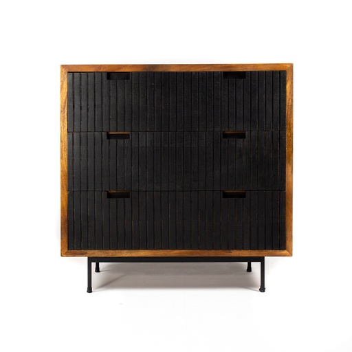 [A00055] Commode Yehyo avec 3 tiroirs noirs