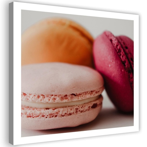 Cadre classique avec image de macarons imprimée sur toile avec cadre en mdf